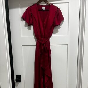 Nicole Miller Burgundy High Low Dress